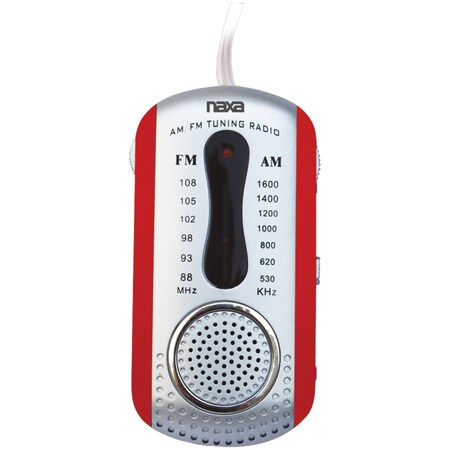 Naxa AM/FM Mini Pocket Radio with Speaker (Red) NR721RD